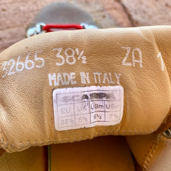 🤎 EUC Scarpa Leather Brown Lace Up Hiking Water Repellant Vibram Boots EU 38.5 - Picture 4 of 11